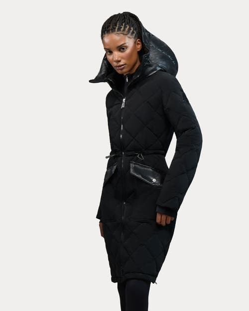 Alpenhaus Arly Elongated Hybrid Lightweight Puffer Coat In Black