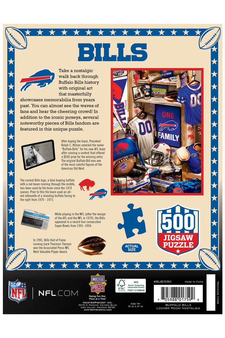 Buffalo Bills Locker Room 500pc Puzzle, Alternate, color, Multicolor