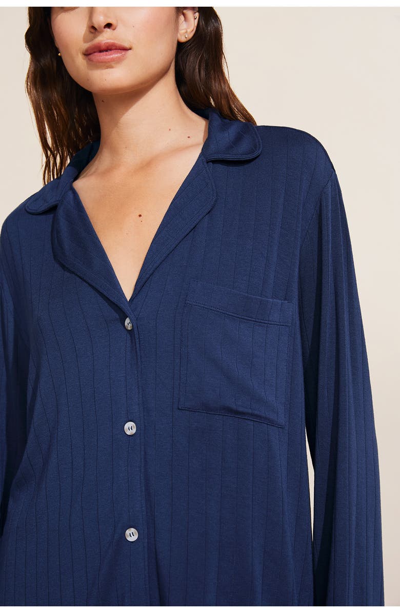 Eberjey Giselle Rib Pajamas, Alternate, color, Navy