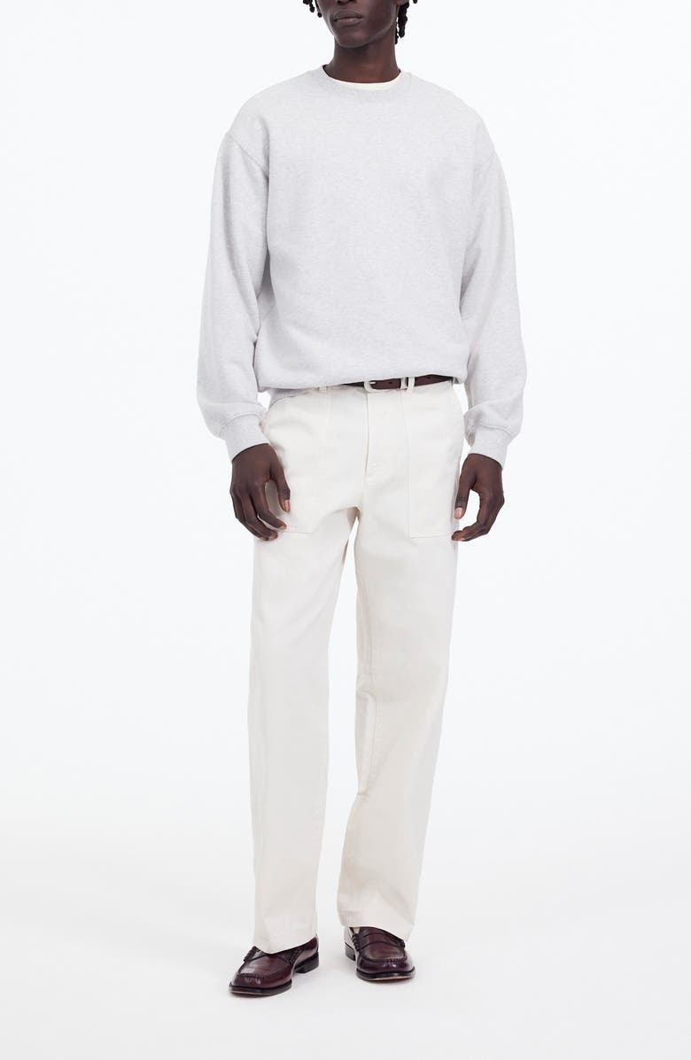 Madewell Fatigue Garment Dyed Cotton Twill Straight Leg Pants, Alternate, color, Vintage Ivory