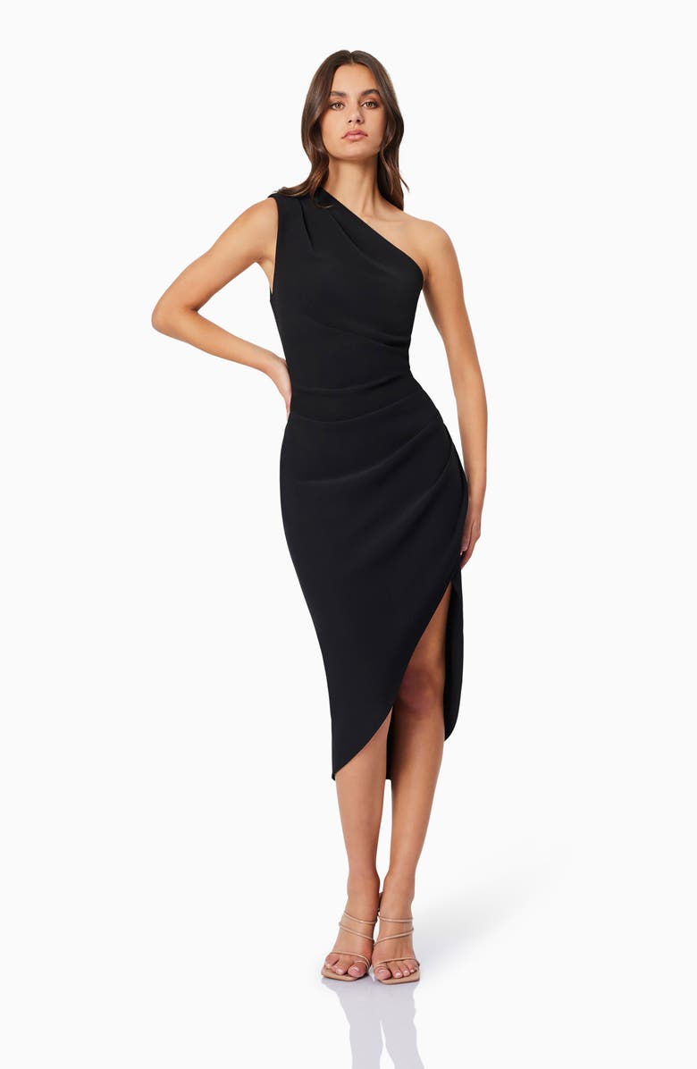 Elliatt Xara One-Shoulder Asymmetric Crepe Cocktail Dress, Alternate, color,