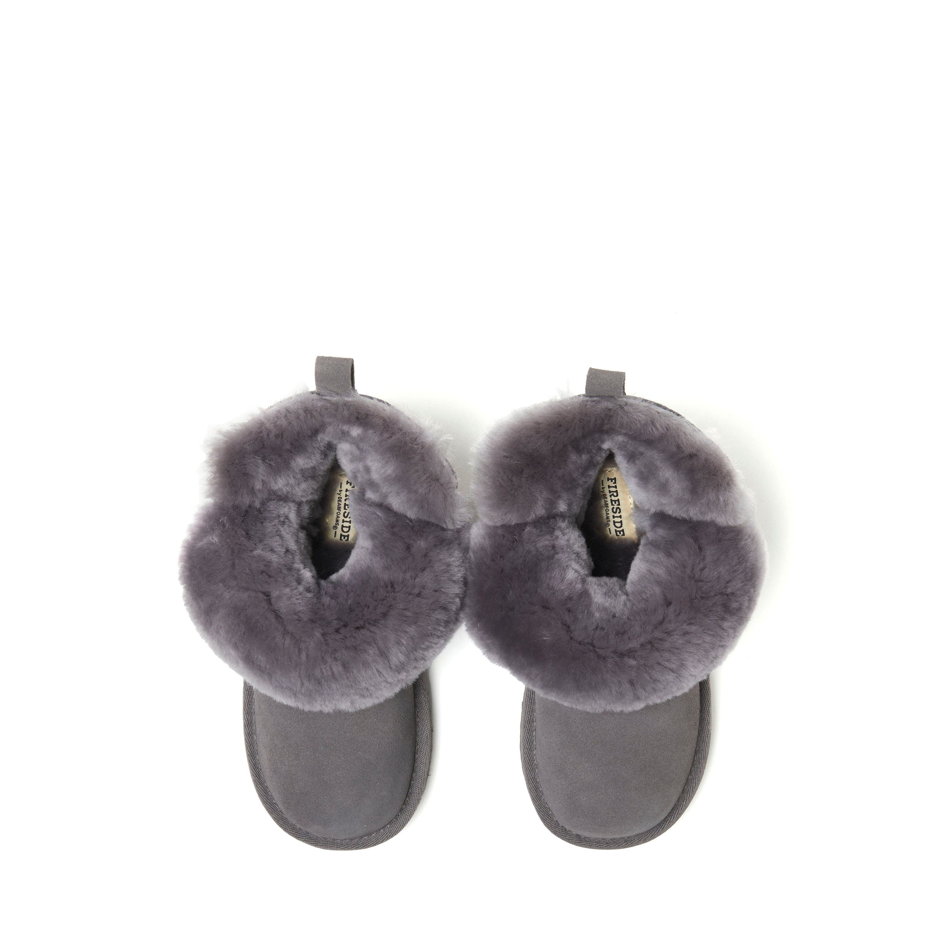 DEARFOAMS Kids' Fireside Bunbury Genuine Shearling Boot, Alternate, color, Grey