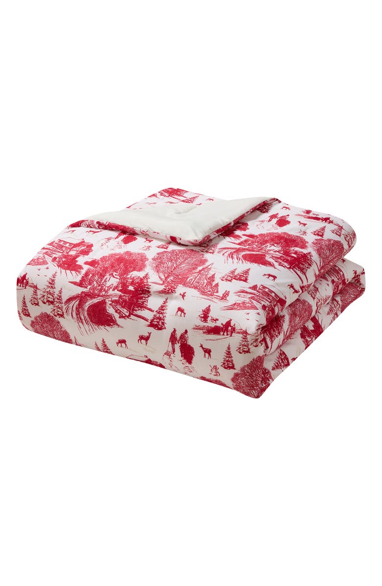 Hallmark Red Toile Comforter Set, Alternate, color, Red-White
