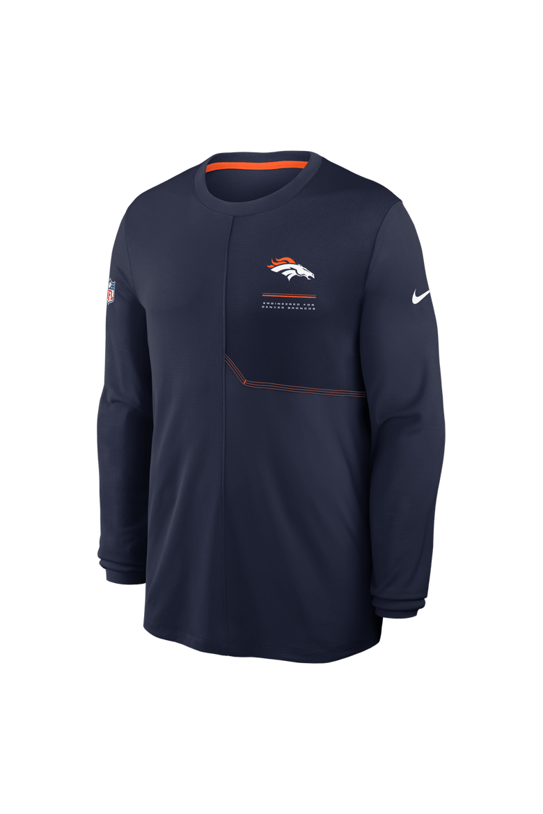 Men's Nike  Navy Denver Broncos Sideline Coaches UV Dri-FIT Long Sleeve Shirt, Alternate, color, Navy