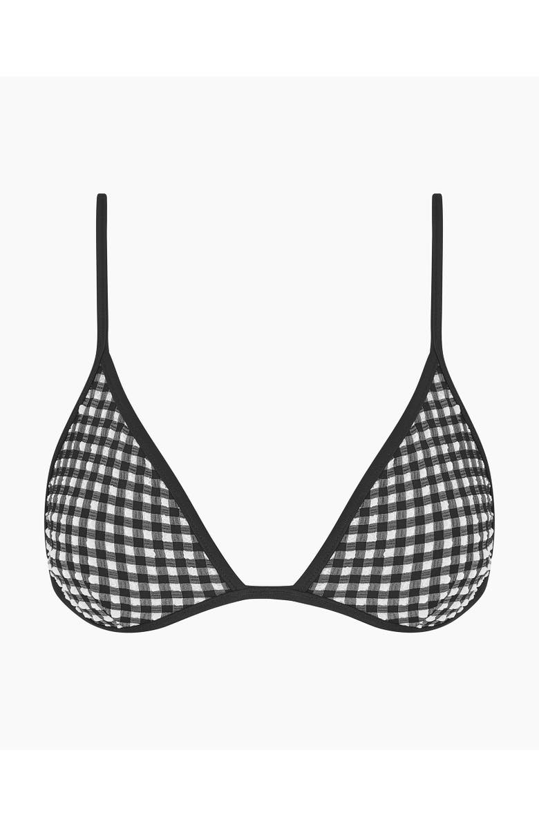 Onia Aimee Triangle Bikini Top, Alternate, color, Black/White