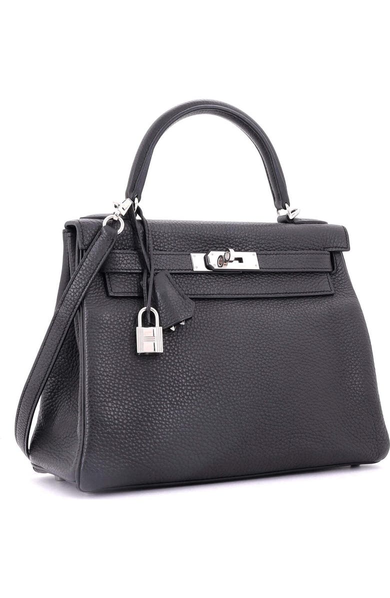 Pre-Owned Hermes Kelly Handbag Grey Clemence with Palladium Hardware 28, Alternate, color, Plomb