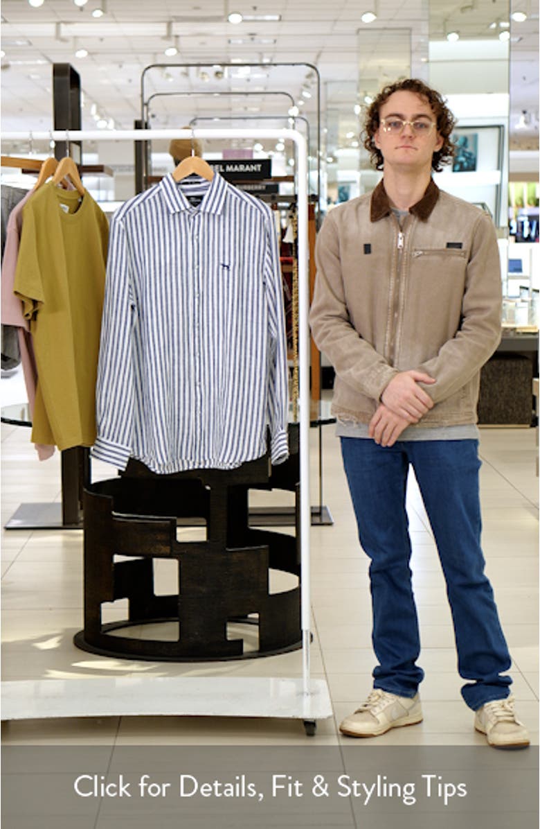 Seadown Original Fit Stripe Linen Button-Up Shirt, sales video thumbnail