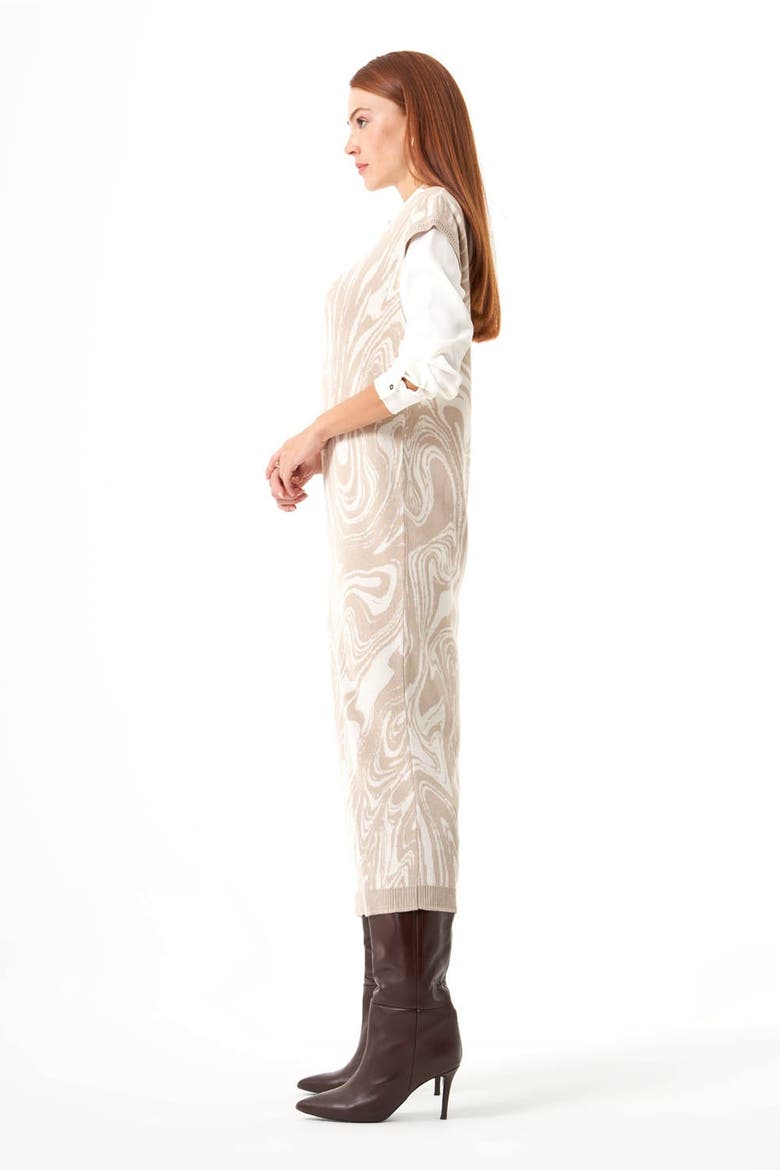 Special Patterned Knitwear Dress, Alternate, color, Beige