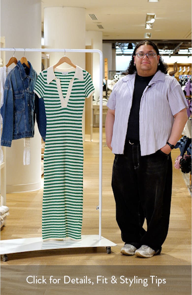 Johnny Collar Short Sleeve Sweater Dress, sales video thumbnail