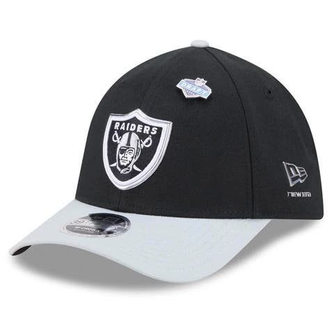 Men's New Era  Black/Silver Las Vegas Raiders 2026 NFL Draft 39THIRTY M-Crown Flex Hat
