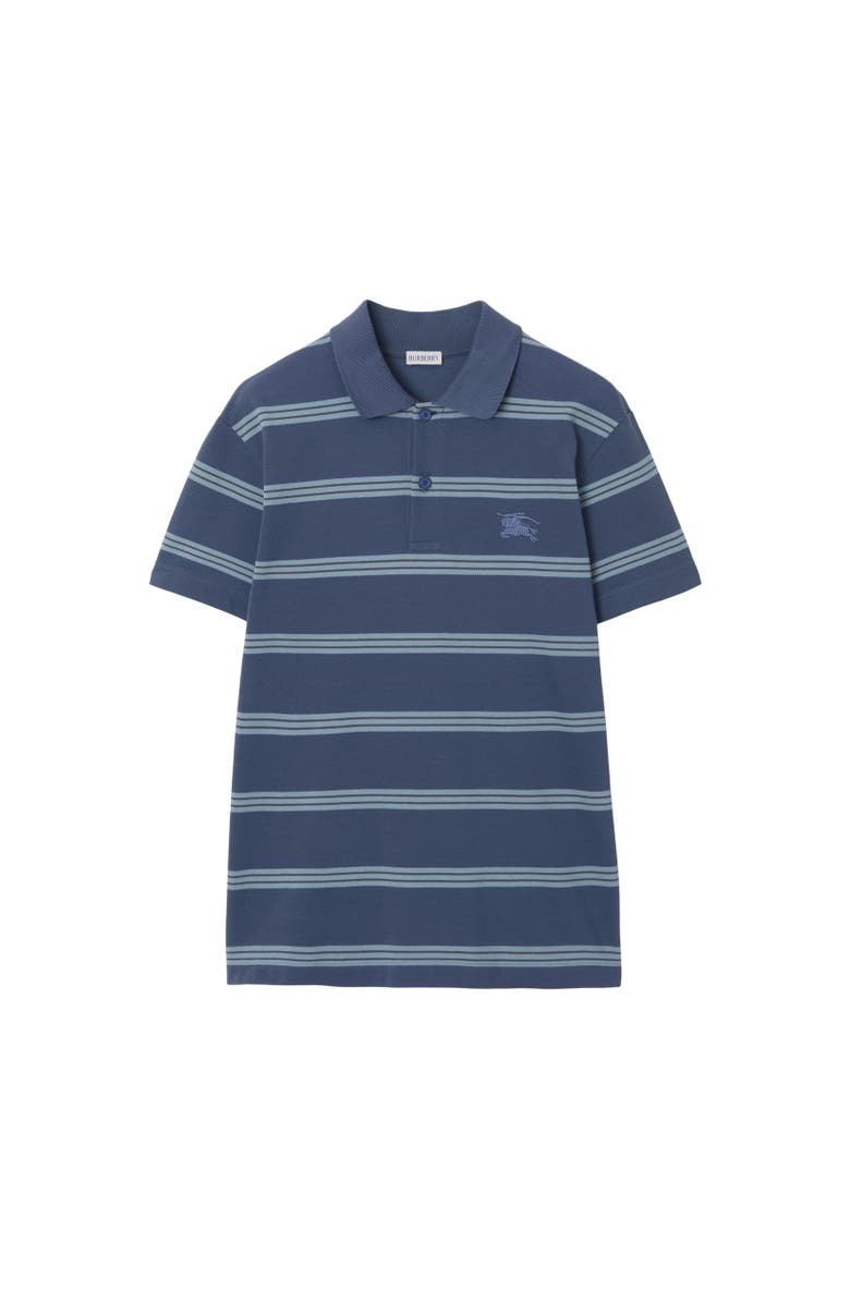Burberry Striped Cotton Polo Shirt, Alternate, color, Pilot
