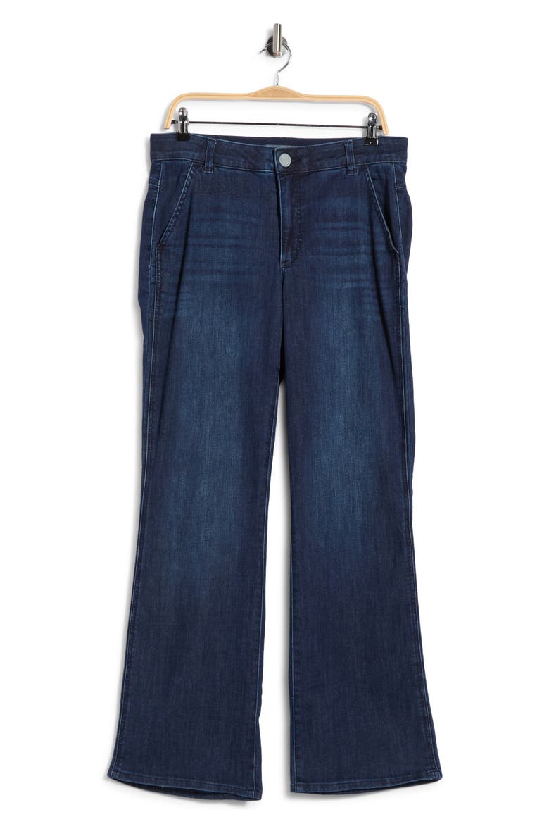 Double Side Seam High Waist Trouser Bootcut Jeans, Main, color, INDIGO