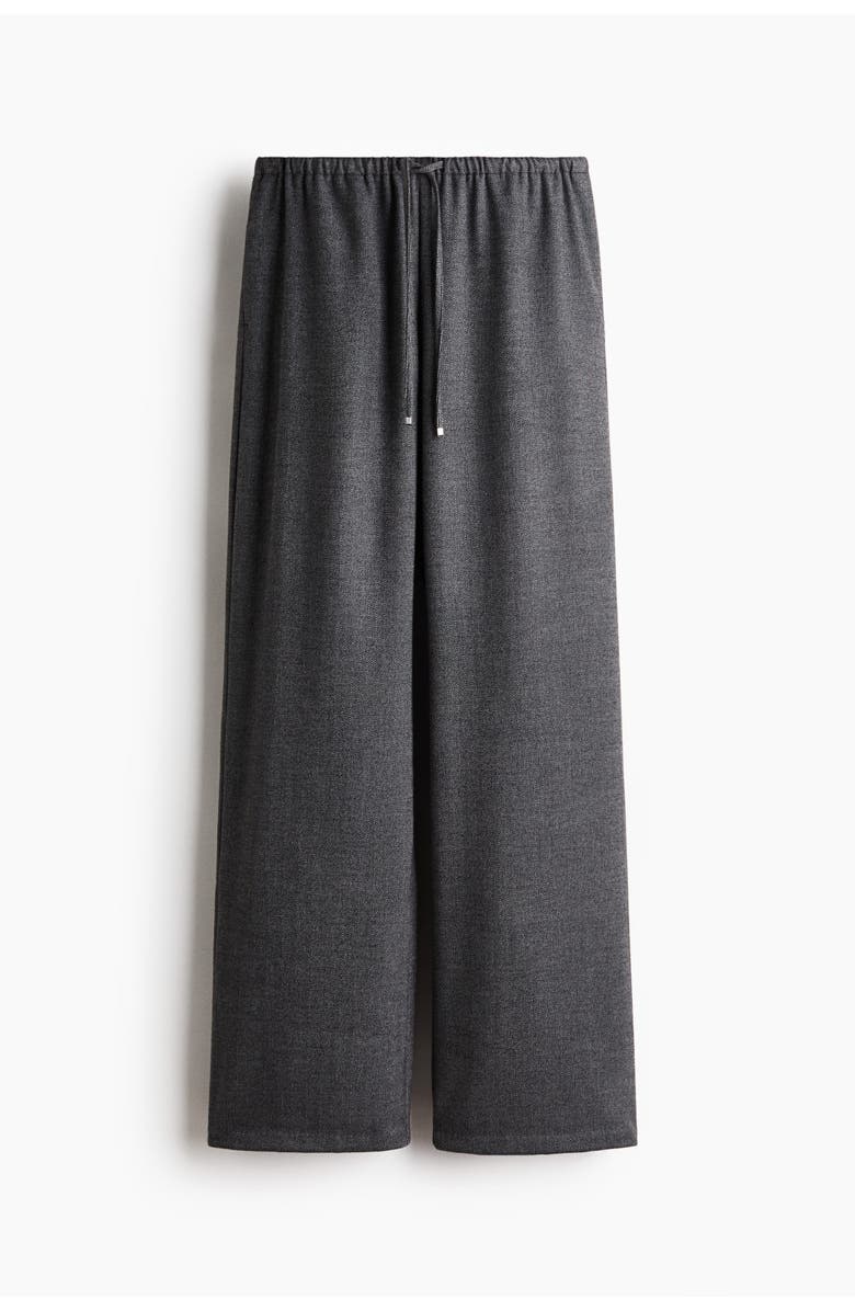 H&M Drawstring Trousers, Main, color, Dark Gray/Herringbone Pattern