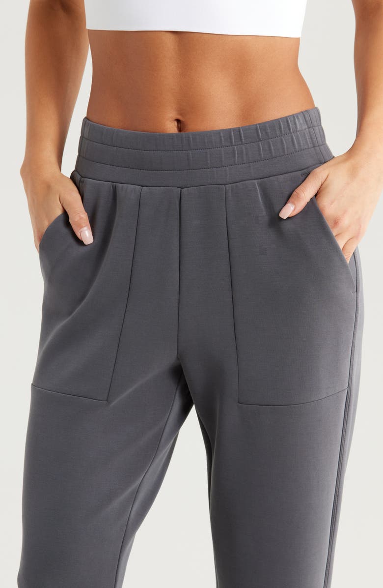 Zella Ultrasoft High Waist Joggers, Alternate, color, Grey Forged