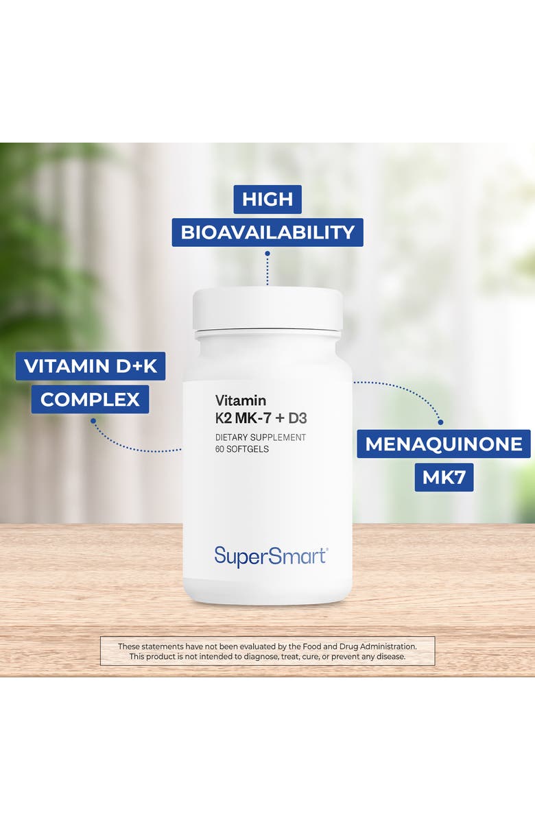 SuperSmart Vitamin K2 MK7 + Vitamin D3, Alternate, color, 