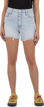 KUT from the Kloth Taylor Distressed High Waist Cutoff Denim Shorts