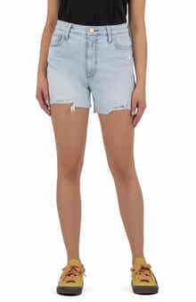 KUT from the Kloth Taylor Distressed High Waist Cutoff Denim Shorts