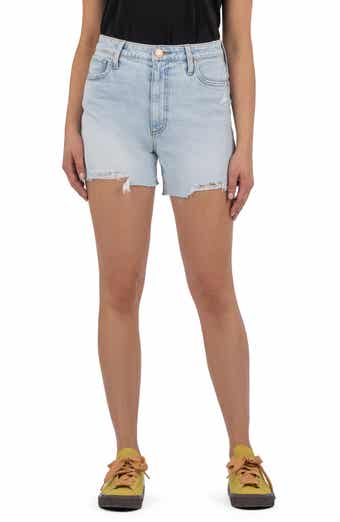 KUT from the Kloth Taylor Distressed High Waist Cutoff Denim Shorts