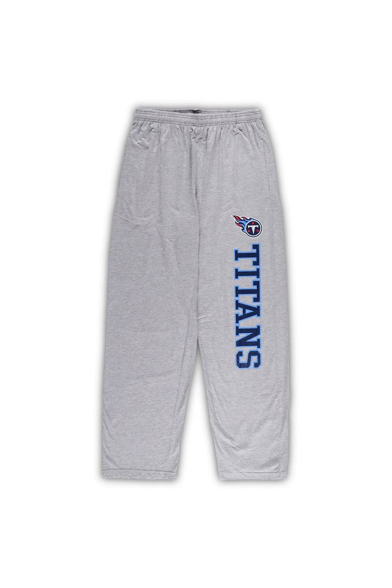Men's Concepts Sport Navy/Heather Gray Tennessee Titans Big & Tall T-Shirt & Pajama Pants Sleep Set, Alternate, color, Navy