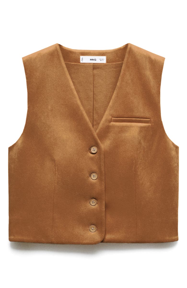 MANGO Faux Suede Vest, Alternate, color,