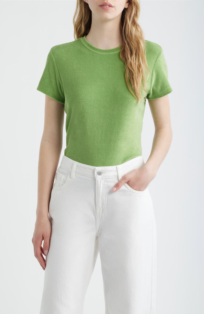 FRAME The Terry Baby Tee, Main, color, Peridot