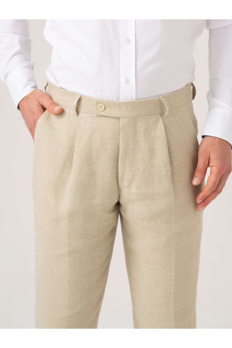 Linen Blend Trousers, Alternate, color, Beige
