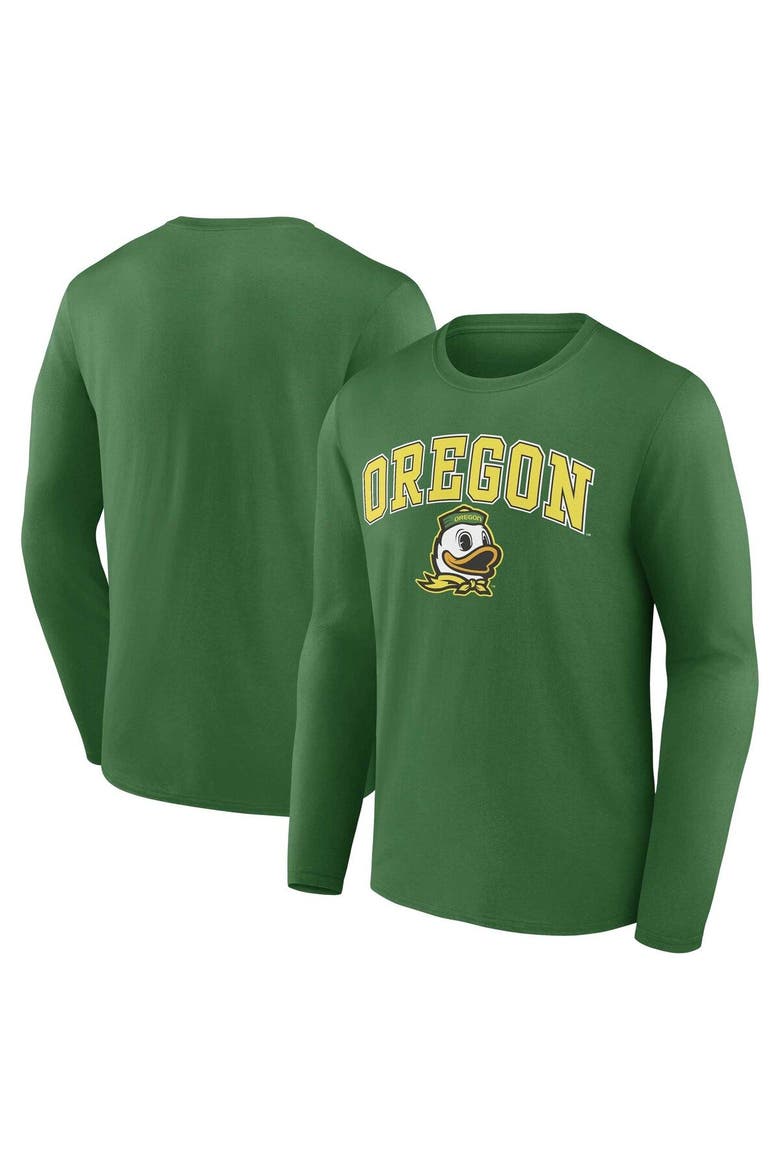 Men's Fanatics Branded Green Oregon Ducks Campus Long Sleeve T-Shirt, Main, color, Green