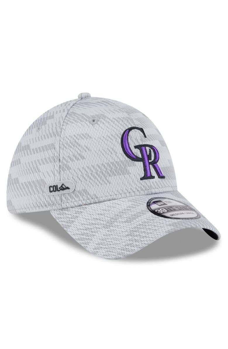 New Era Men's New Era Gray Colorado Rockies 2025 MLB Clubhouse 39THIRTY Flex Hat, Main, color, Gray
