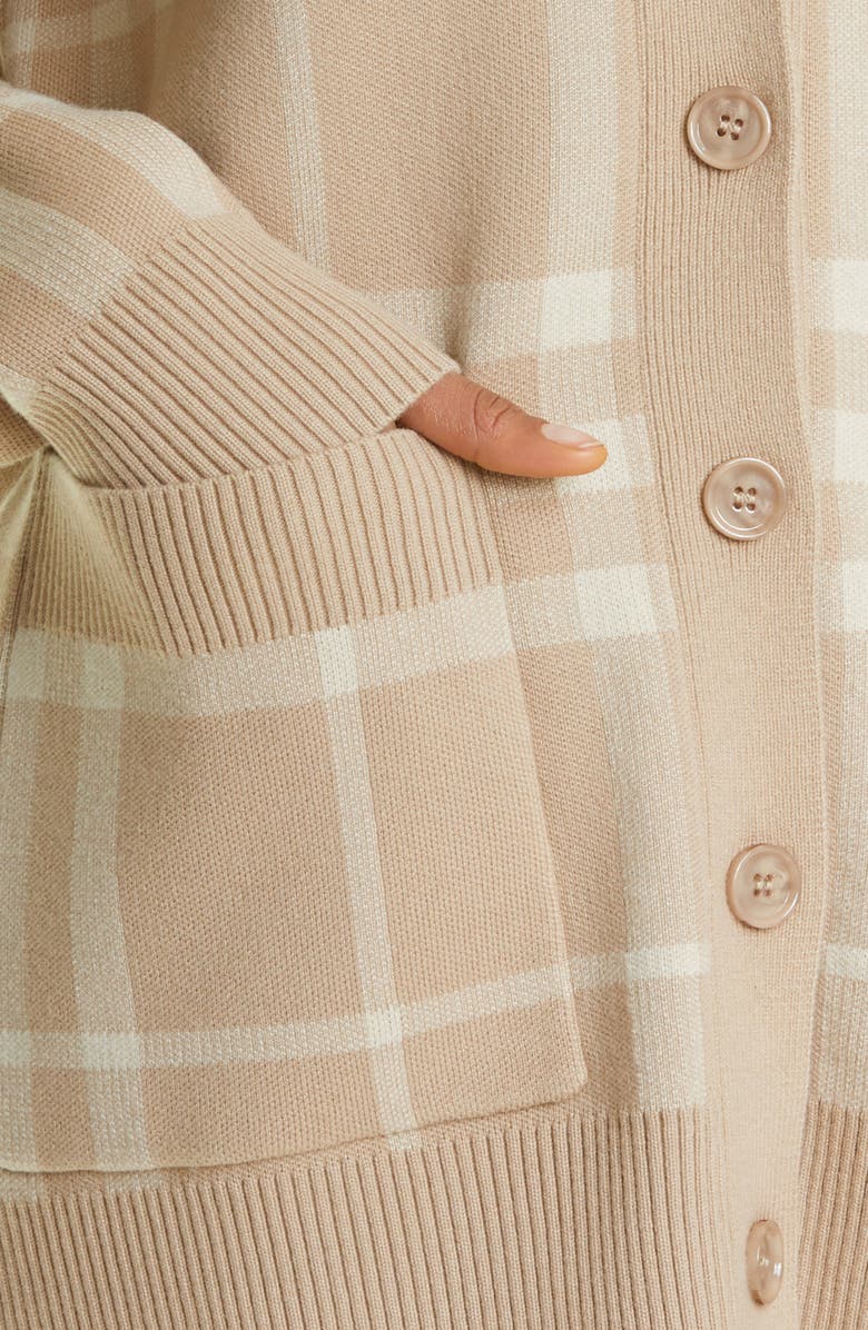 Burberry Willah Check Wool & Cashmere Cardigan, Alternate, color, 