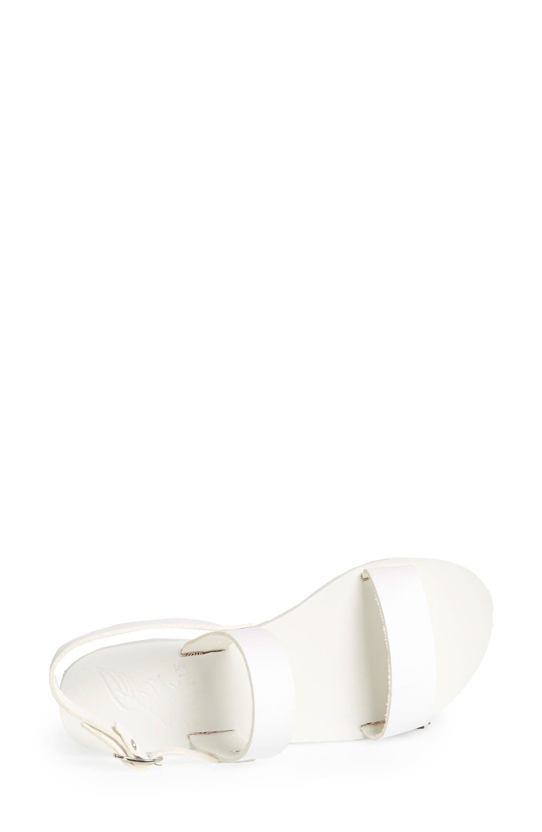 'Clio' Sandal, Alternate, color, ALL WHITE