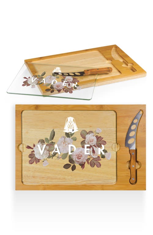 Picnic Time Star Wars Darth Vader Icon Wood Serving Tray With Knife In Brown
