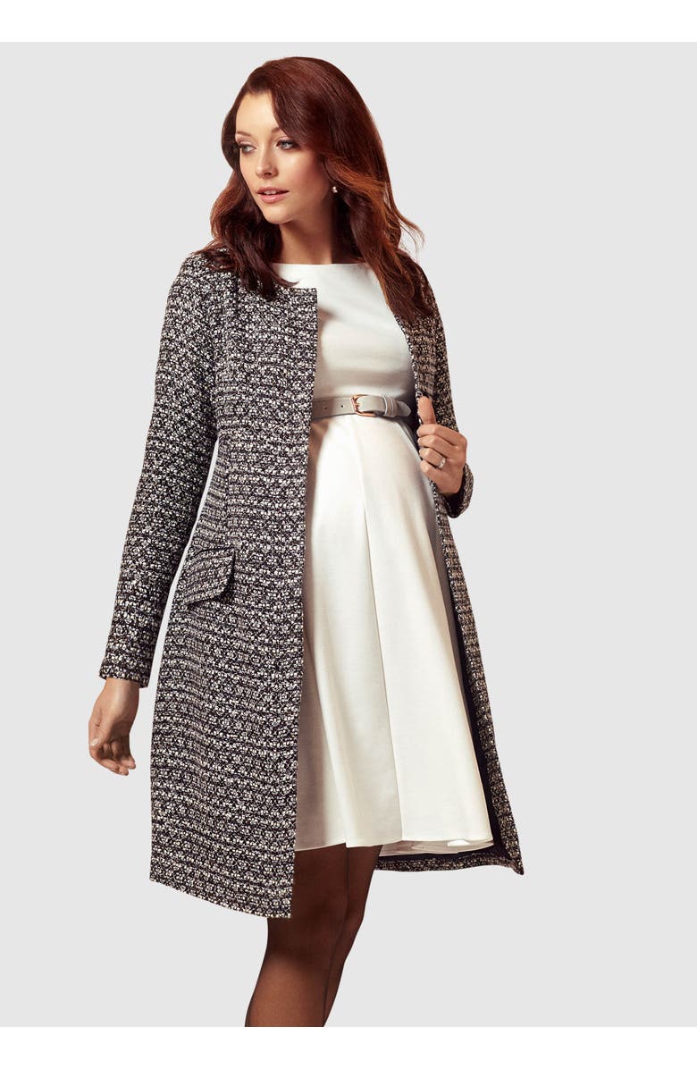 Tiffany Rose Maternity Verity Boucle Maternity Coat, Alternate, color, Snow Forest