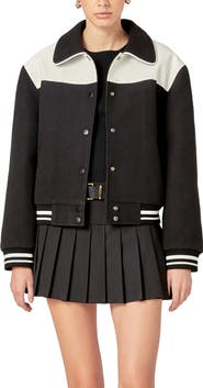 English Factory Colorblock Bomber Jacket