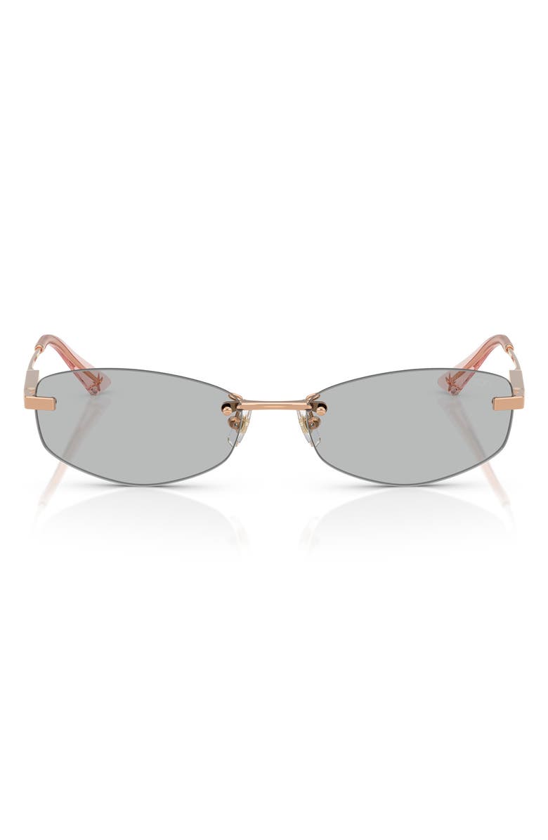 Jimmy Choo 57mm Oval Sunglasses, Main, color, Rose Gold
