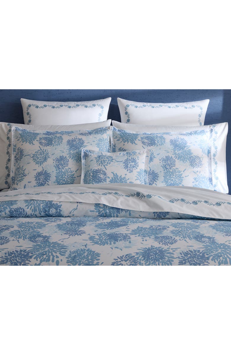 Matouk Chrysanthemum Pillow Sham, Alternate, color, Blue