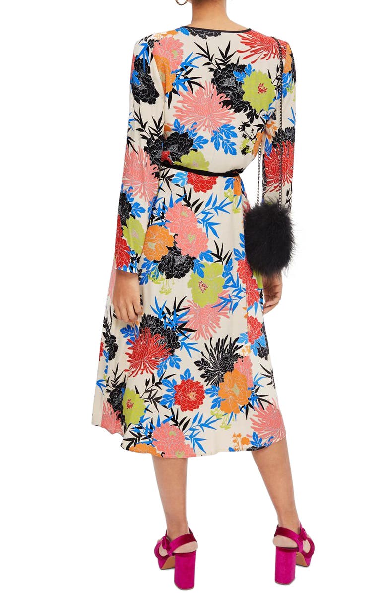 Topshop Freya Floral Wrap Dress, Alternate, color,