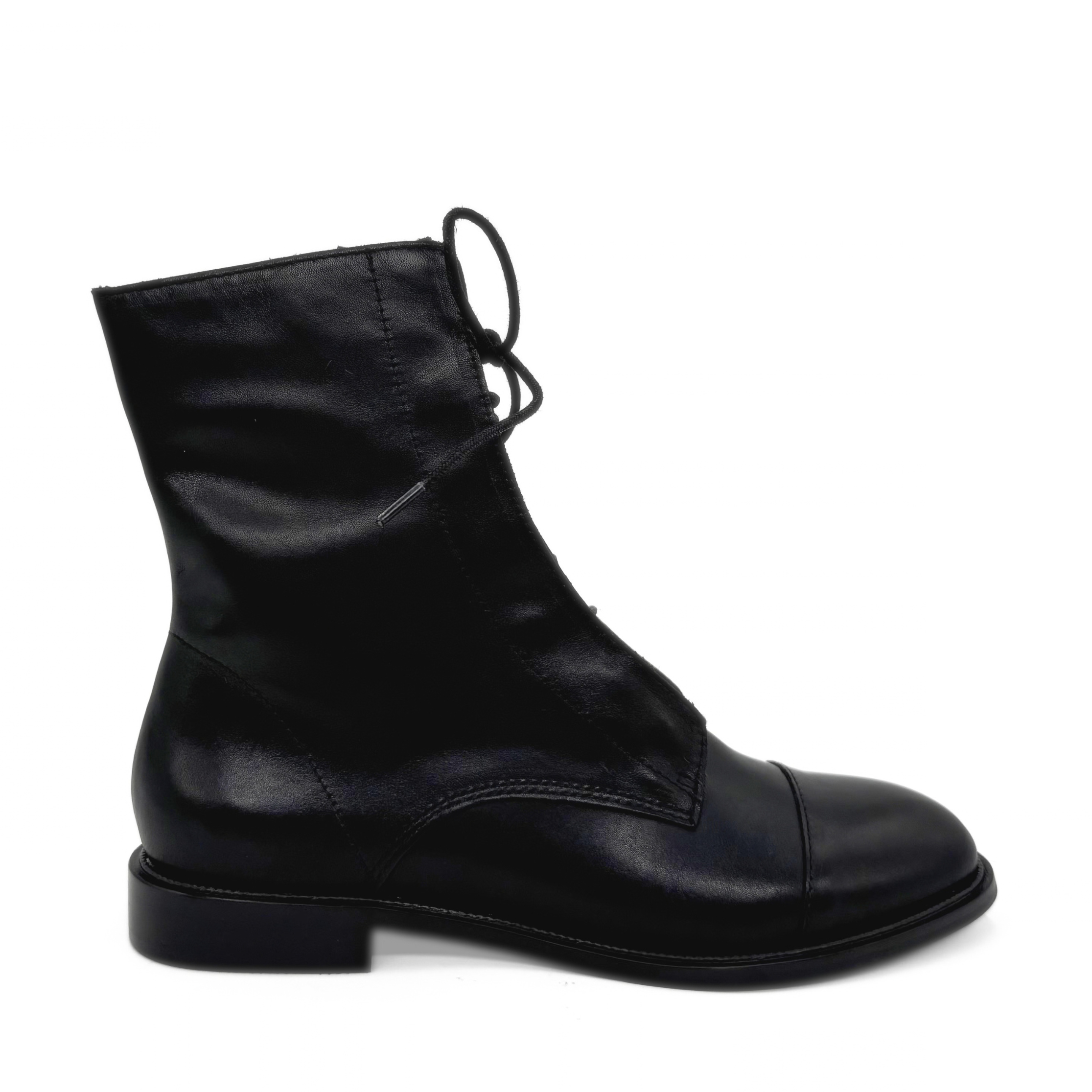 Claude Lace-Up Leather Ankle Boots, Main, color, Black Leather