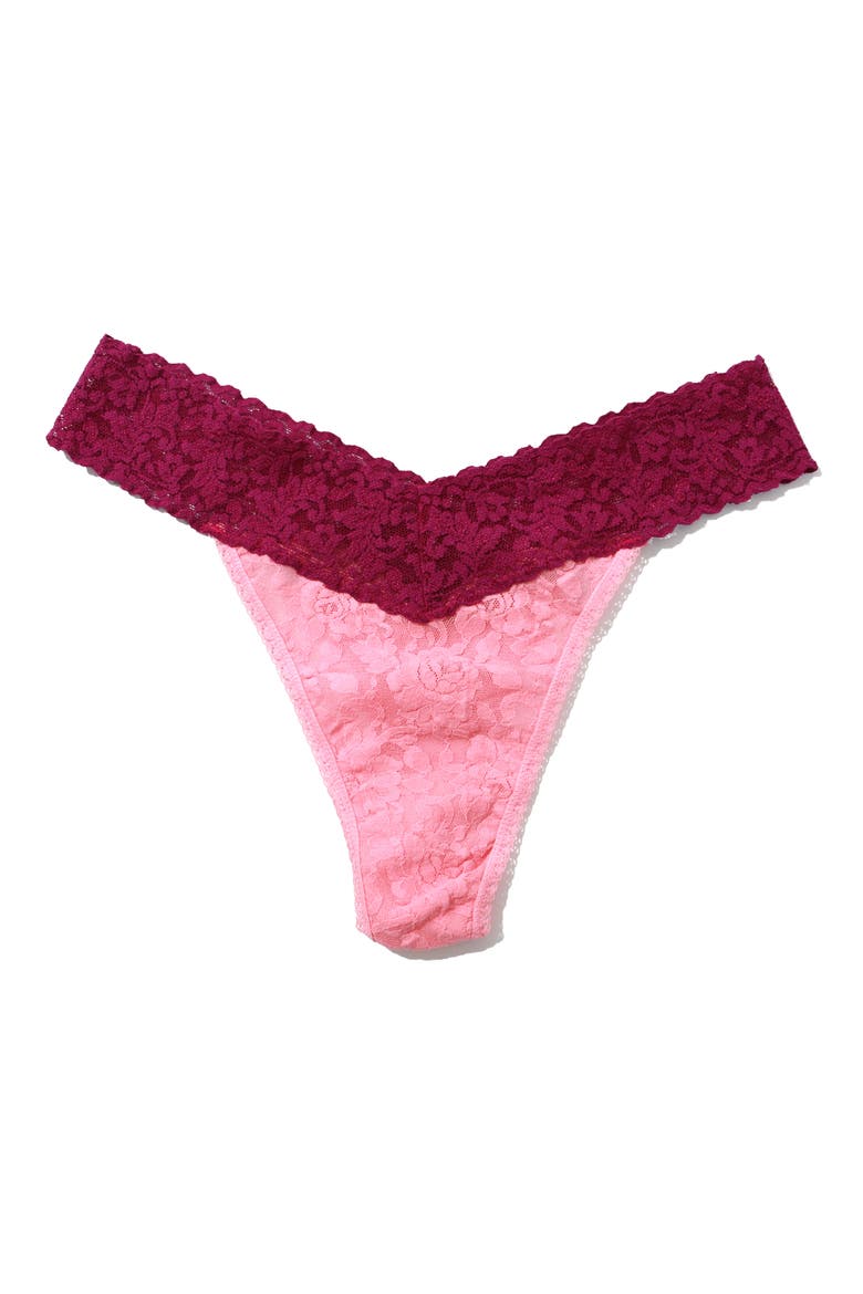 Colorplay Original Lace Thong, Main, color, PINK LADY/BOYSENBERR
