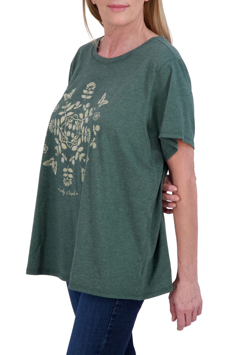 Lucky Brand Butterfly Floral Graphic T-Shirt, Alternate, color,