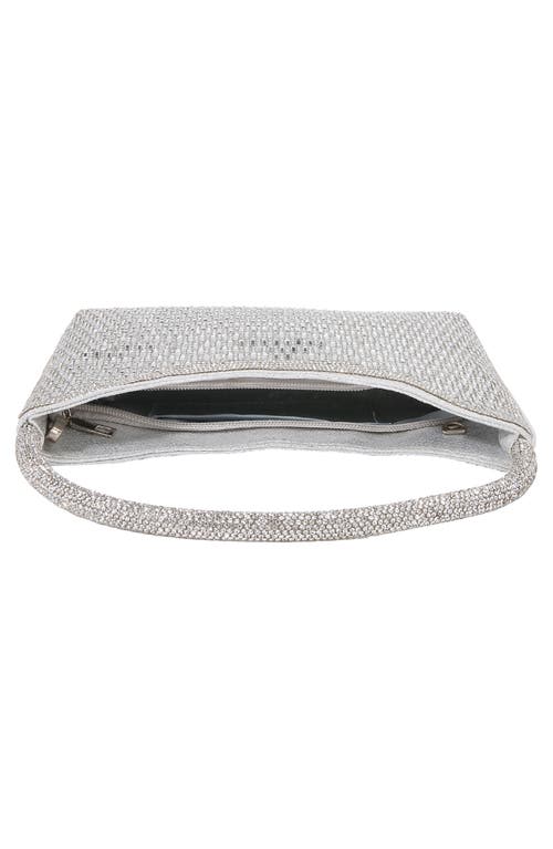 Berness Rhinestone Beaded Shoulder Bag In Silver