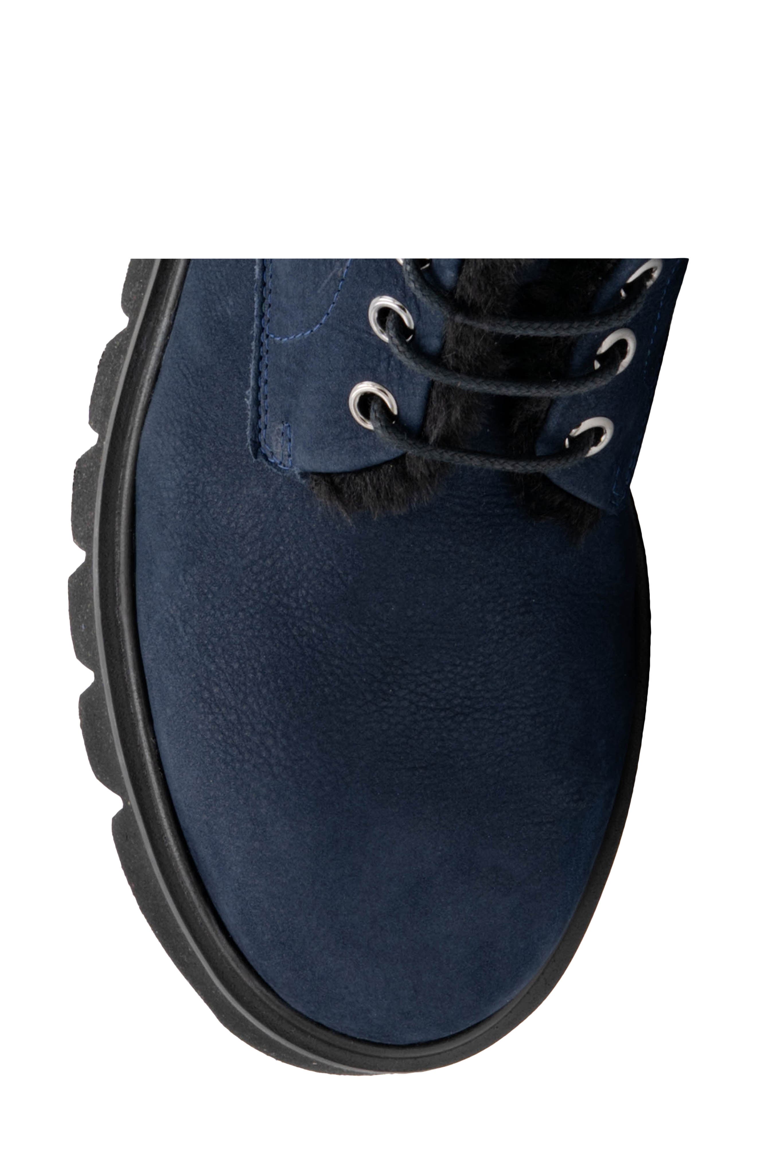 Rivoli Faux Shearling Bootie, Alternate, color, NAVY LONG BEACH