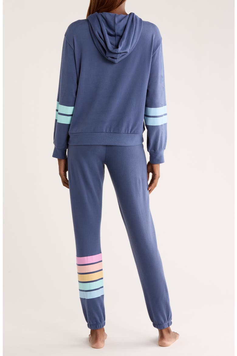 Stripe Pajama Hoodie & Jogger Set, Alternate, color, BLUE STEEL