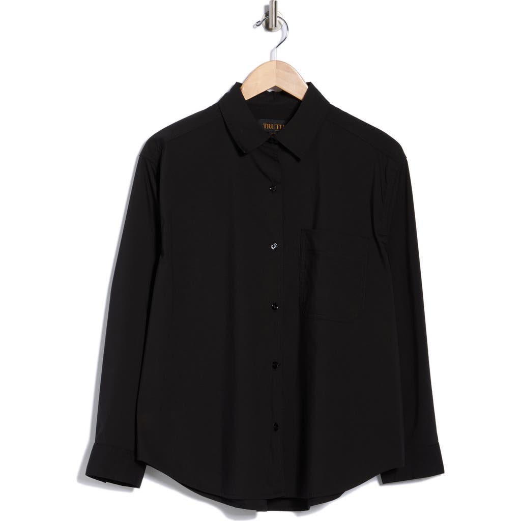 Truth Drop Shoulder Button-up Shirt In Black