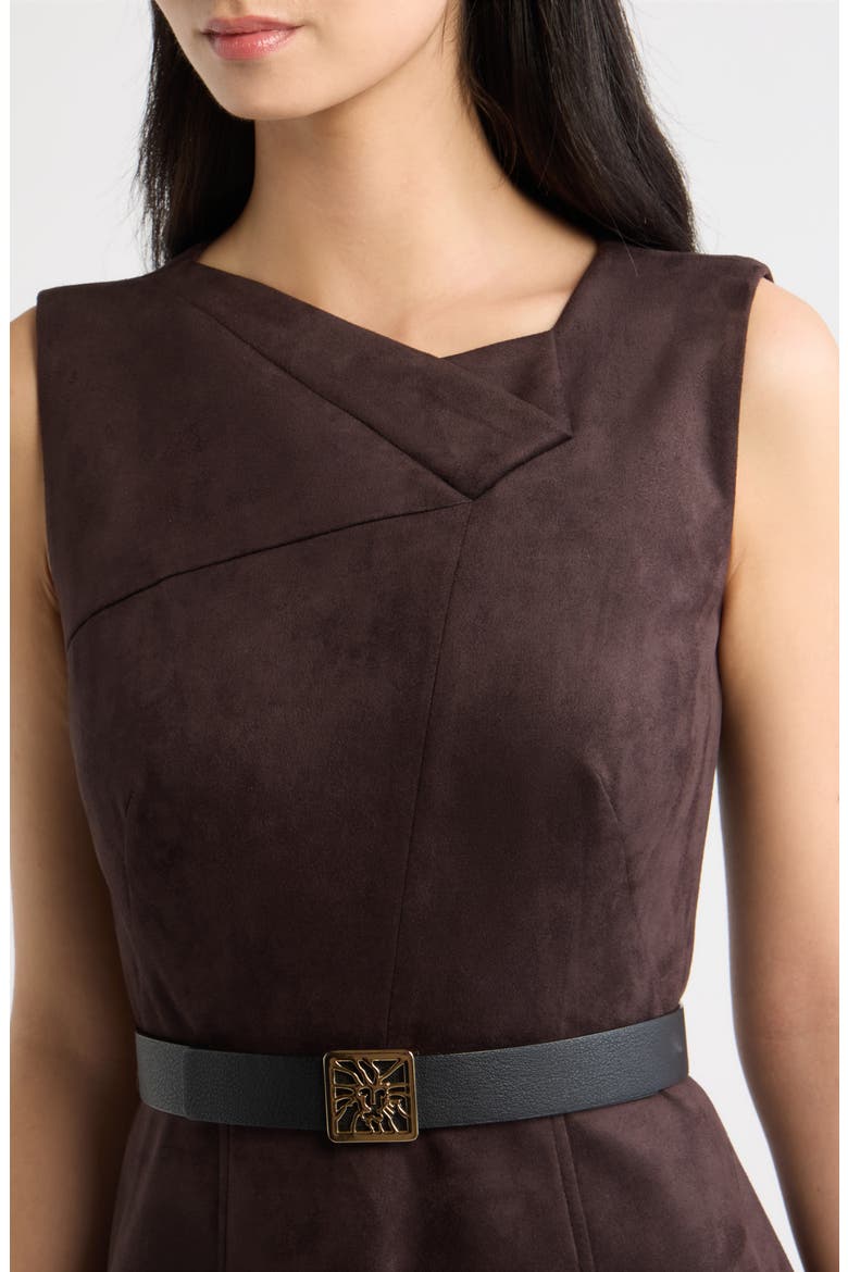 Folded Drape Neck Midi Dress, Alternate, color, DEEP MAHOGANY