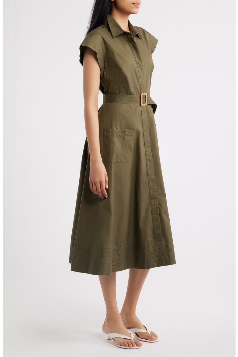 Trapunto Midi Shirtdress, Alternate, color, OLIVE