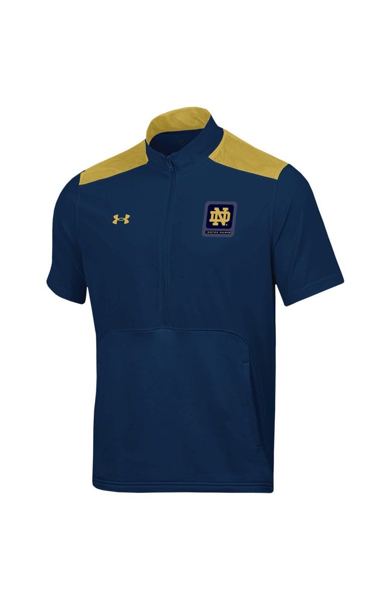 Under Armour Men's Under Armour Navy Notre Dame Fighting Irish Motivate Half-Zip Jacket, Alternate, color, 