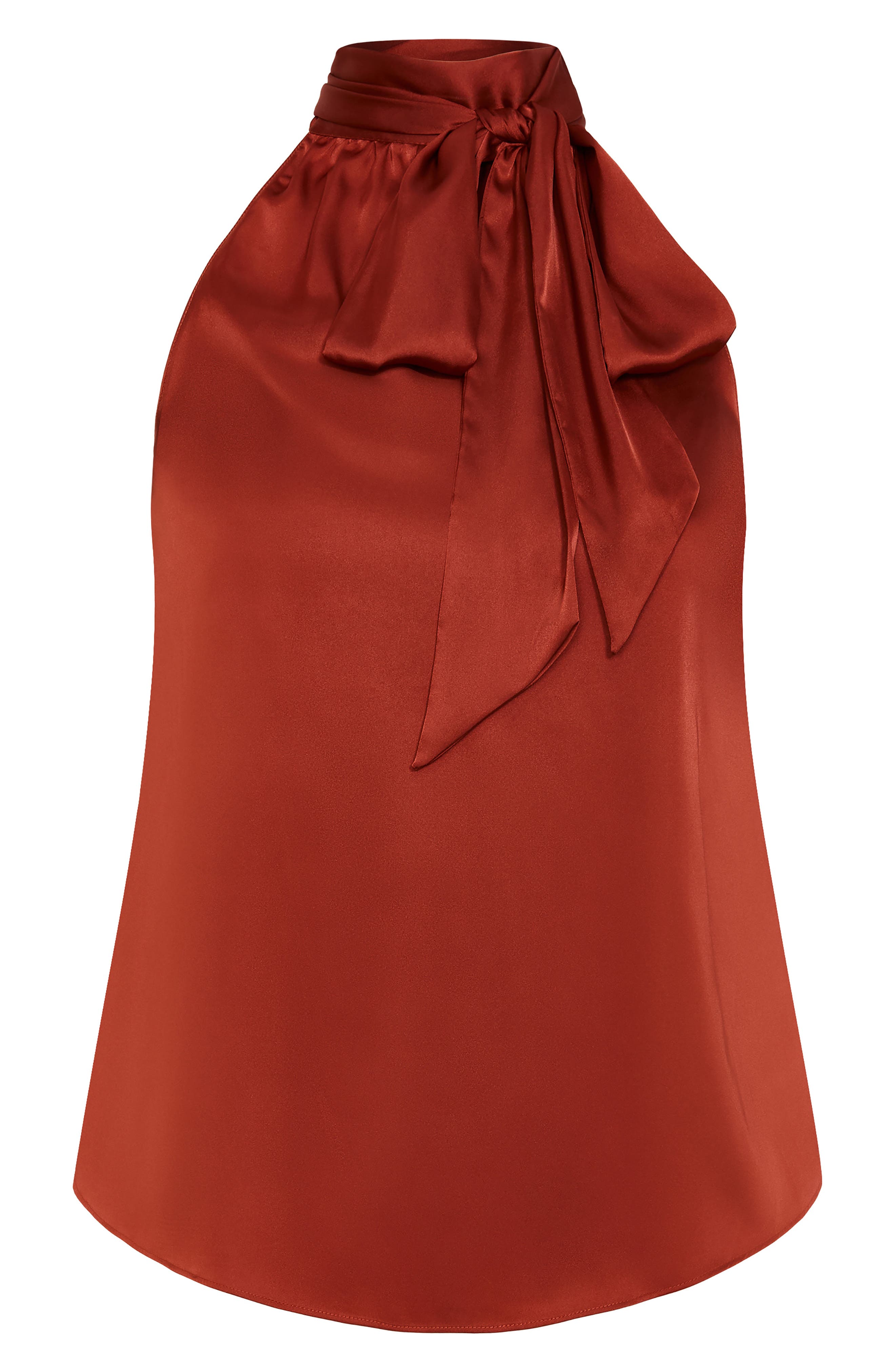 City Chic Eileen Sleeveless Satin Top In Red