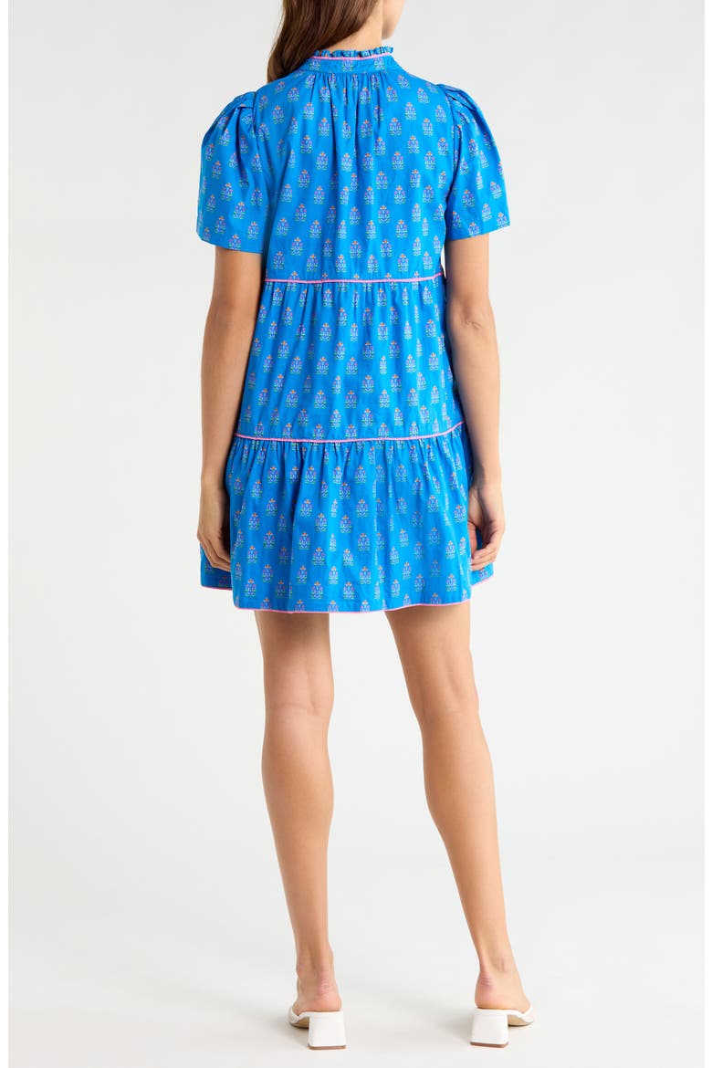 Candace Floral Tiered Cotton Minidress, Alternate, color, COBALT-MULTI