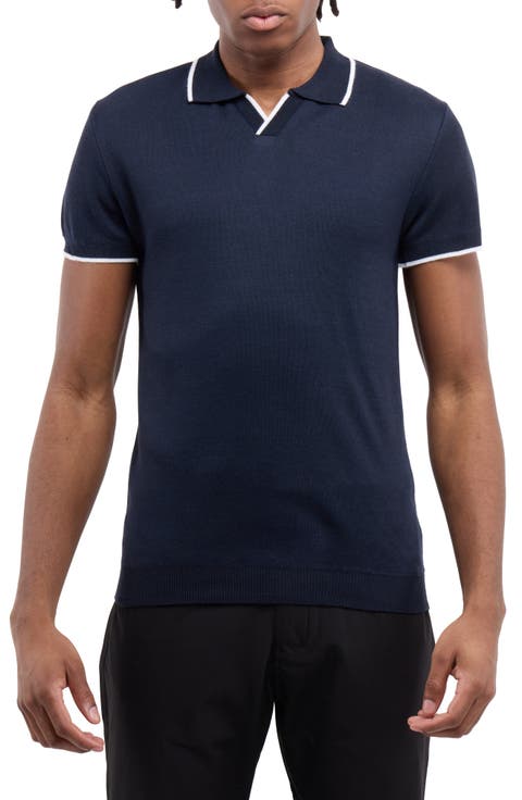 Short Sleeve Johnny Collar Polo Sweater