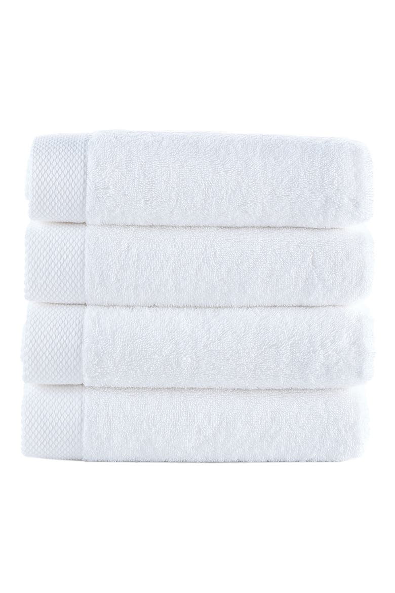 Solid Signature 4-Pack Turkish Cotton Washcloths, Main, color, WHITE